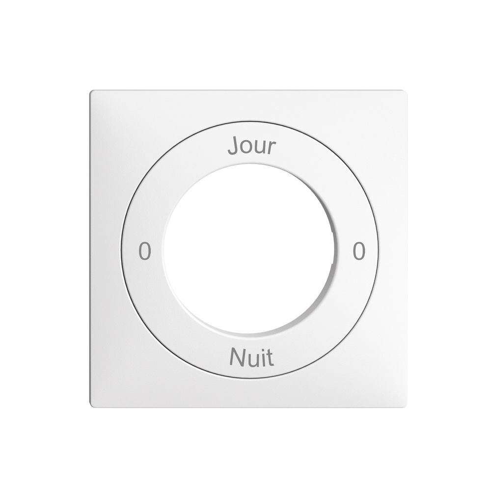 Kit front. 0-Jour-0-Nuit EDIZIOdue blanc 60×60mm pour interr.rot
