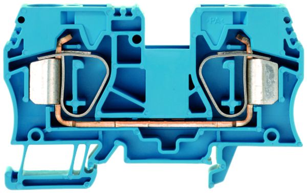 Borne de passage Weidmüller ZDU 16 connexion à ressort 16mm² TS35 bleu