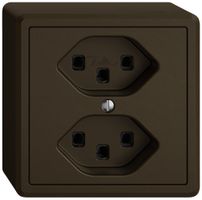 AP-Steckdose EDIZIO.liv SNAPFIX® 2×T23 br