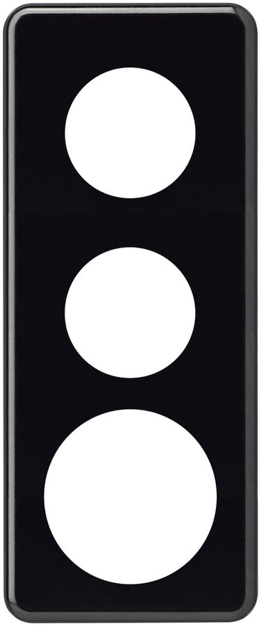 Placca di copertura basico 3×1 2×43mm +58mm nero