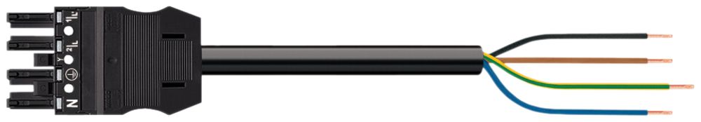 Câble de raccordement WINSTA MIDI 4×1.5mm² 16A 400V 5m cod.A prise/libre noir