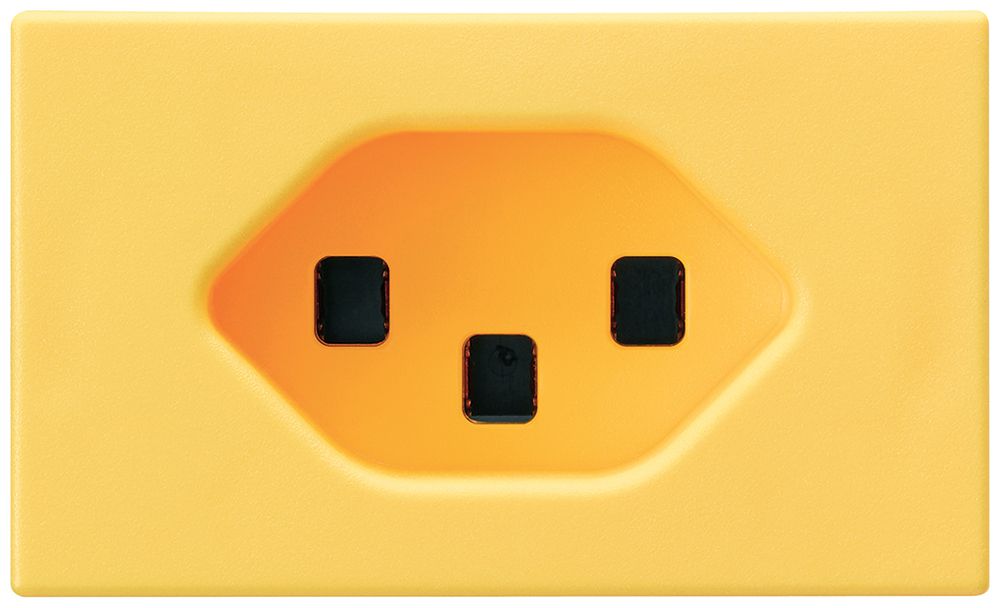 EB-Steckdose FLF Hager Typ 23 gelb mit Steckklemmen