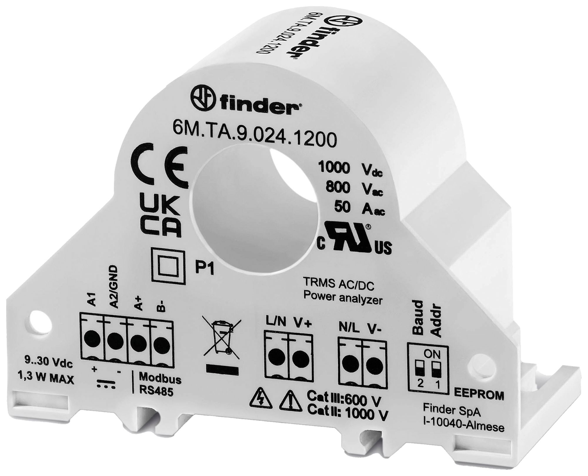 Messwandler FINDER 6M.TA 0.5A 90A 400Hz Hutschiene TH35