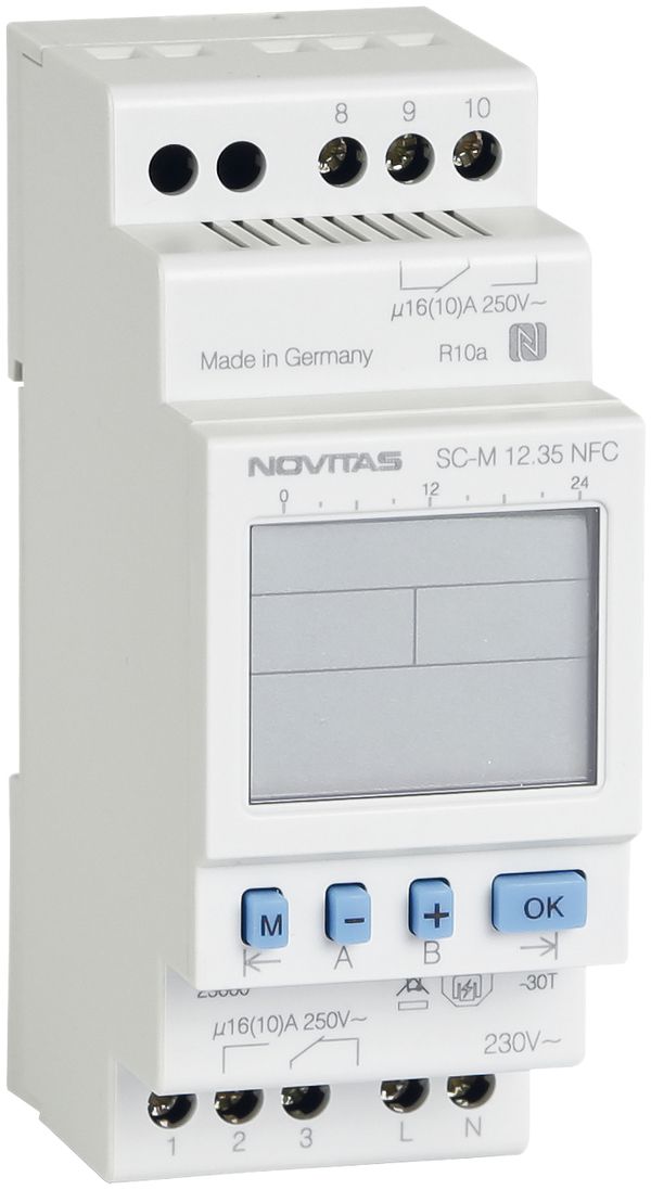 REG-Wochenschaltuhr NOVITAS SC-M 12.35 NFC, 230V 2-Kanal