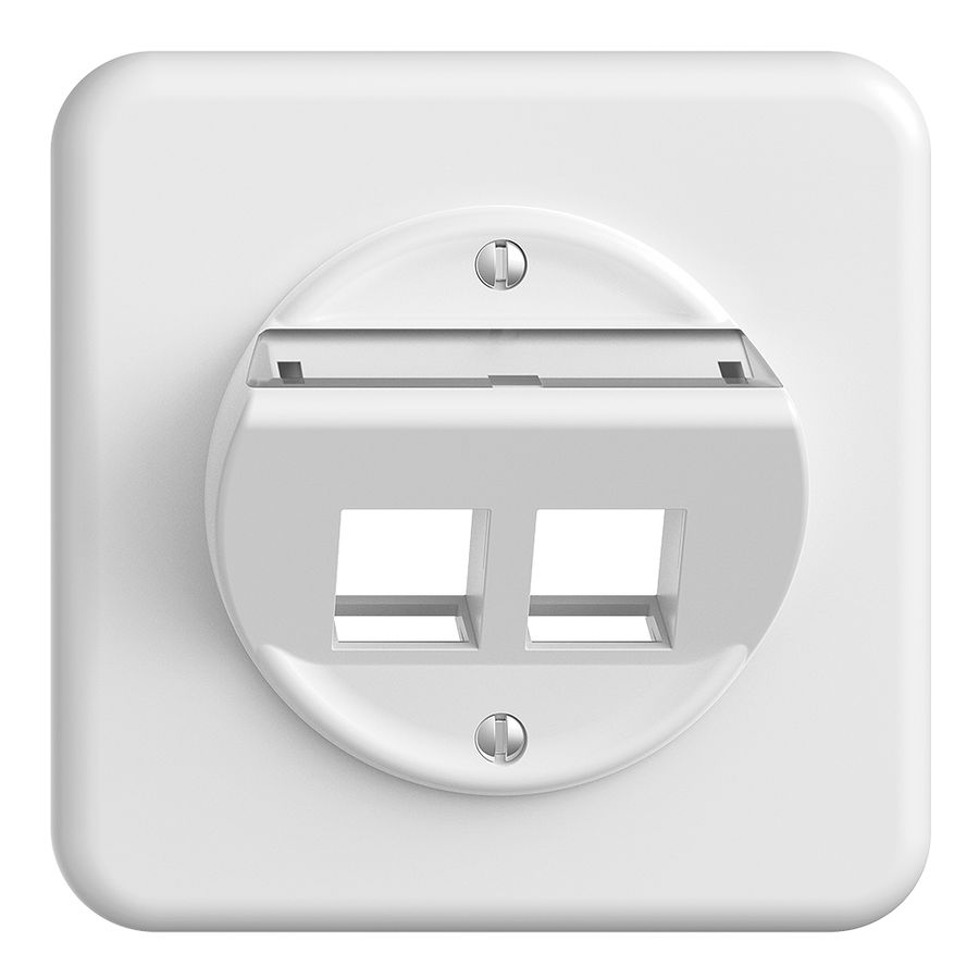 Kit de montage ENC Sdue, avec capot de sortie oblique p.2×Keystone blanc