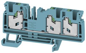 Borne de passage joignable WM S3C 4 BL 4mm² 32A 1000V SNAP IN 3×1 DIN35 bleu