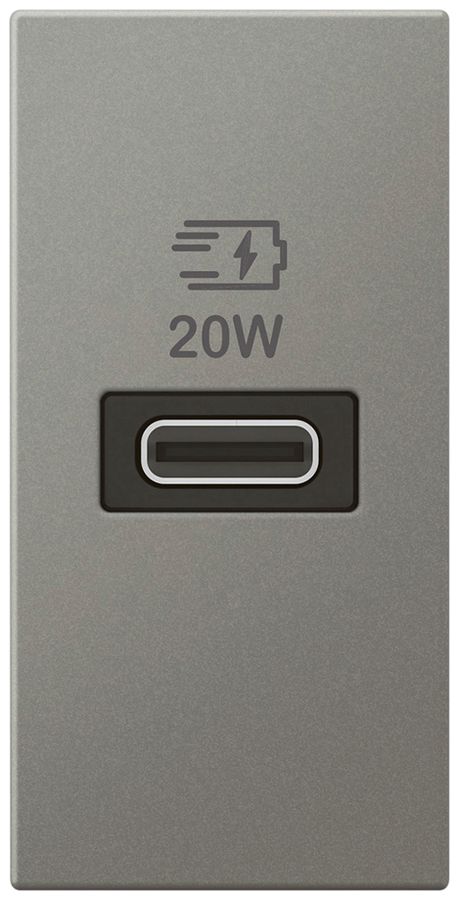 EB-USB-Ladesteckdose Mosaic 1×USB-C magnesium