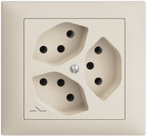 EB-Steckdose EDIZIOdue 3×T13 1×S crema