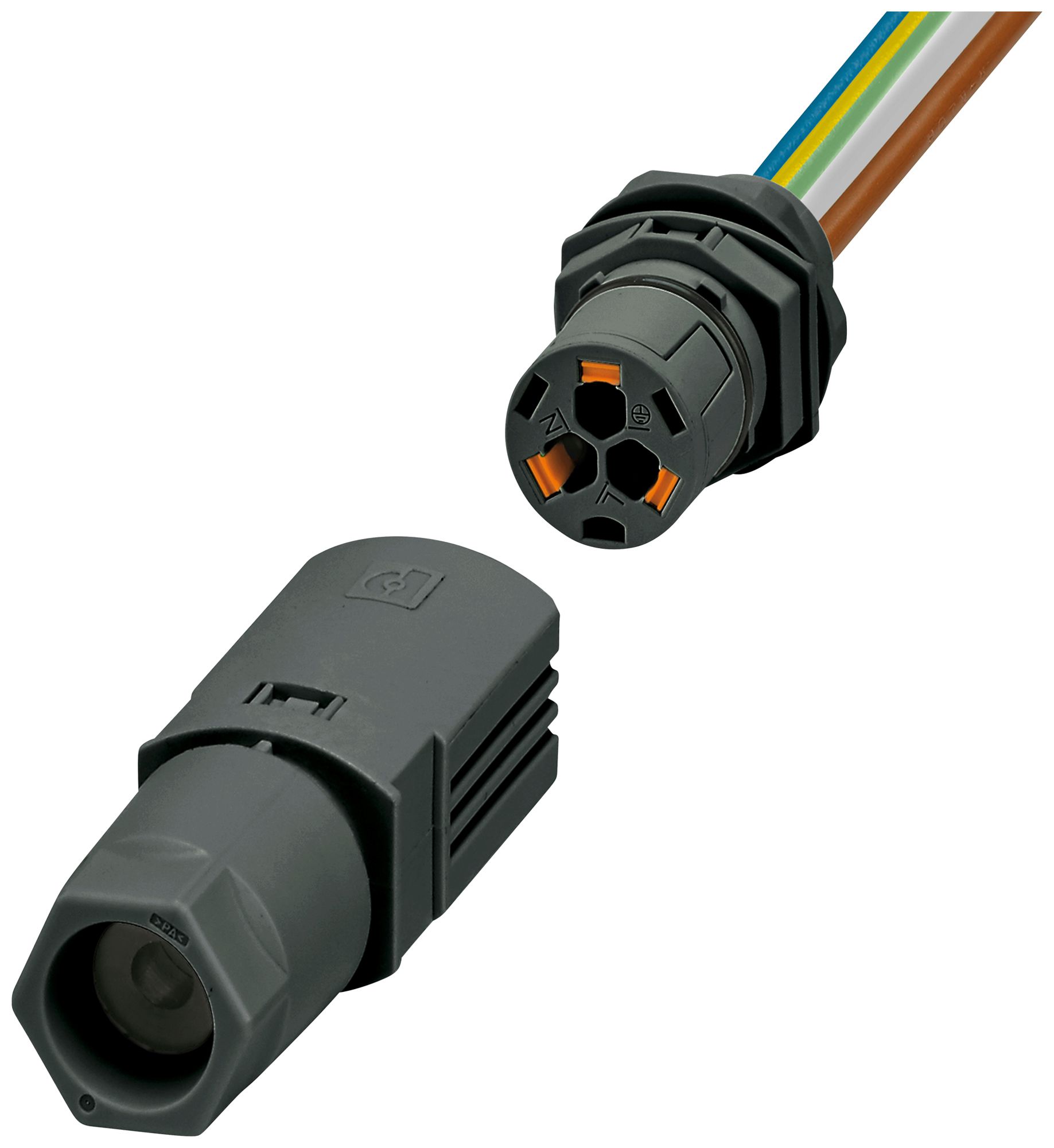 Wanddurchführung PX IPD WD Feldstecker 3P 16A 450V M20 sz IP66 0.5m