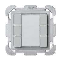 Poussoir universel ENC 6×KLA B avec LED gris clair