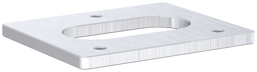 Montageplatte Hager EOCKET 80×49×6mm Edelstahl für Bodensäule ESOCKET