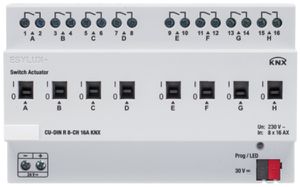 Attuatore di commutatore AMD KNX 8 volte 16A