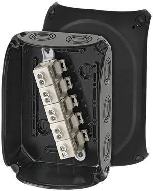 AP-Abzweigdose Hensel KF B mit Klemmen 5×10mm² schwarz