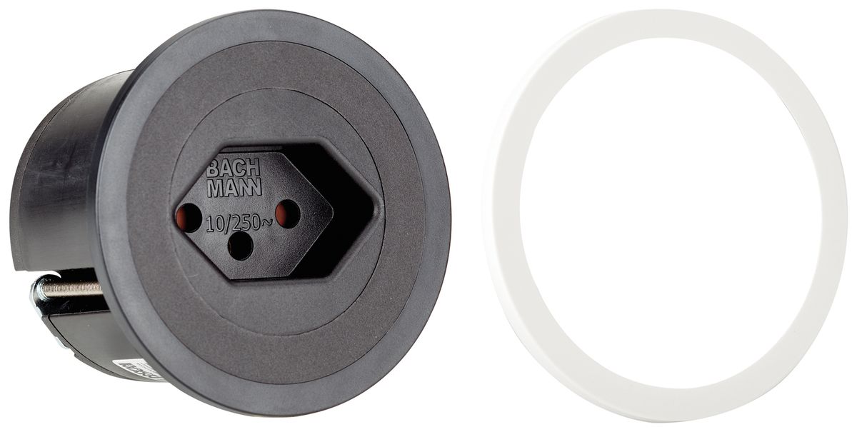 Prise de table ENC BACHMANN PIX 1×T13 Ø56mm noir mat avec baque déco no+bc