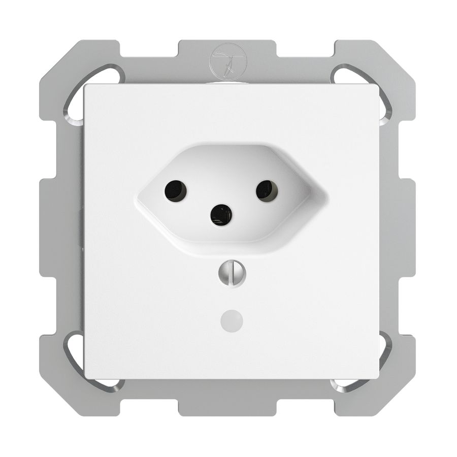 Prise ENC EDIZIOdue T13 blanc, avec LED vert