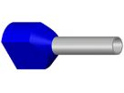 Zwillings-Aderendhülse isoliert 2×2.5mm² L=12mm Typ DIN blau