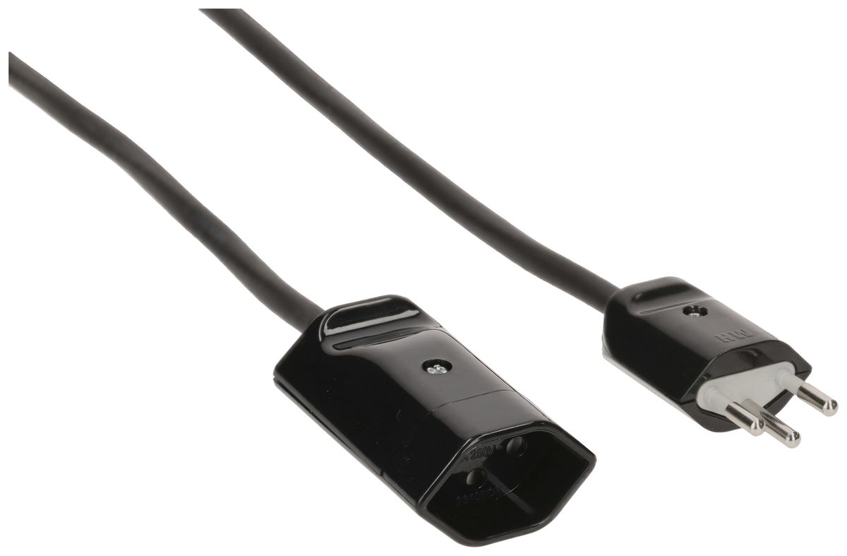 Câble de rallonge MAX HAURI Td 3×1mm² 5m noir fiche T12/13