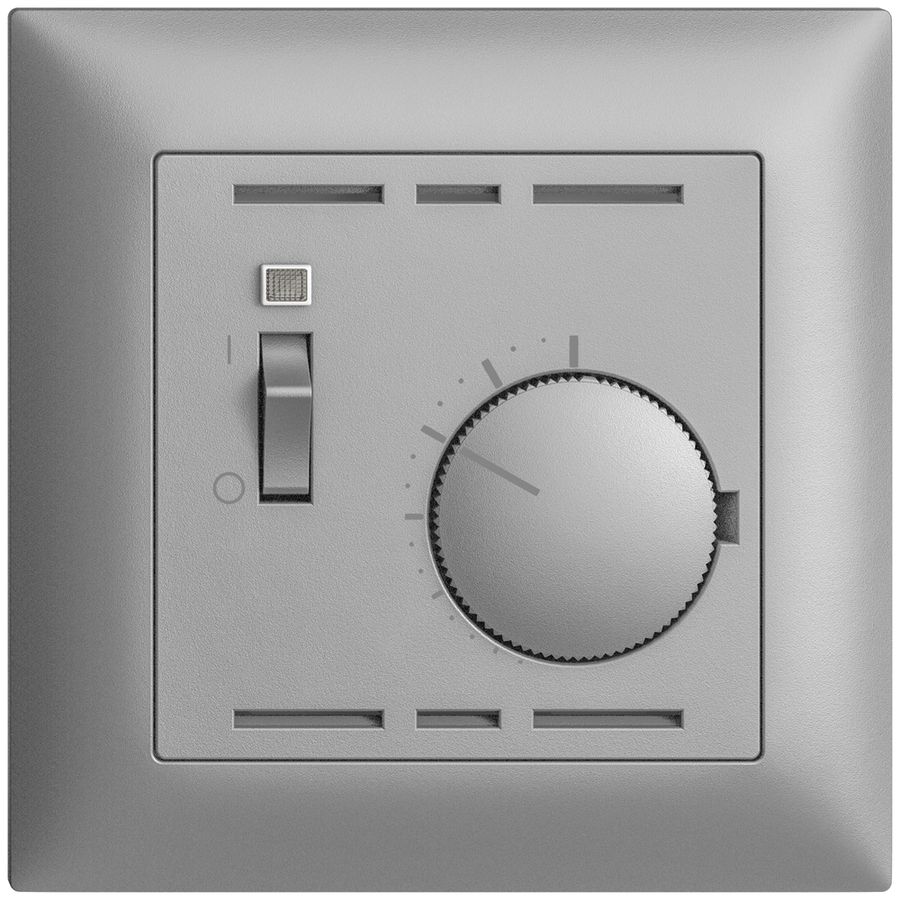 Thermostat d'ambiance ENC EDIZIOdue silver, avec interrupteur