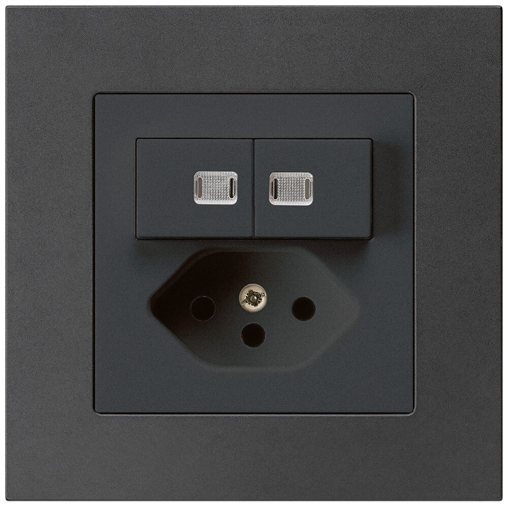 UP-Leuchtkombination 2×A-R/1P+T13 schwarz kallysto.pro 2 Linsen
