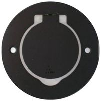 Bodensteckdose Arnould ART rund, 1×T13, Zamak, schwarz matt