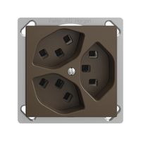 EB-Steckdose 3×T23 16A EDIZIOdue coffee, mit Steckklemmen