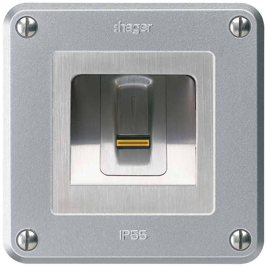 NUP-Fingerscanner Hager ekey-arte robusto C aluminium