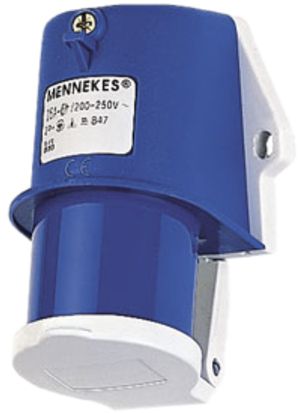 Fiche murale CEE Mennekes 2LPE 16A 6h 230V IP44 avec couv.