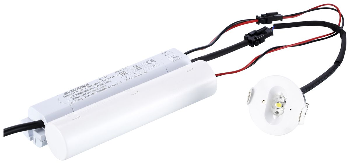 EB-LED-Sicherheitsleuchte Sylvania START eco 1.3W 3h BS Ø45mm weiss