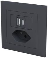 UP-USB-Ladesteckdose ABB Sidus 1×USB-A 1×USB-C + T13 3000mA OUT:5V an