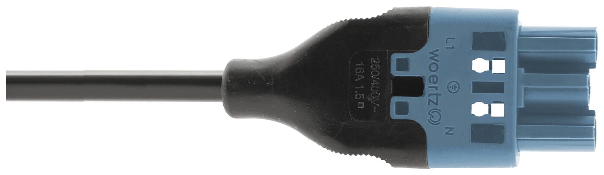 Anschlussleitung Woertz 49343/C5 3×1.5mm² 250V 16A 6m bl Stecker-frei Cca