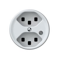 Presa origin 2×tipo 23 lum.verde 16A 230V 60×60mm bianco