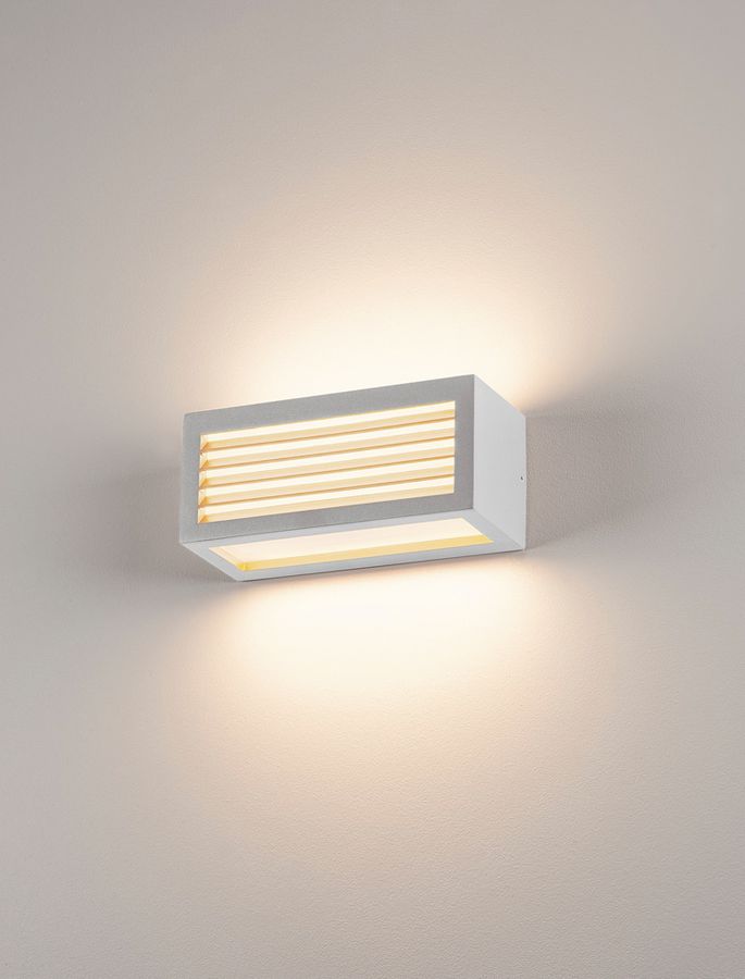 Wandleuchte SLV BOX-L, E27 18W IP44 weiss