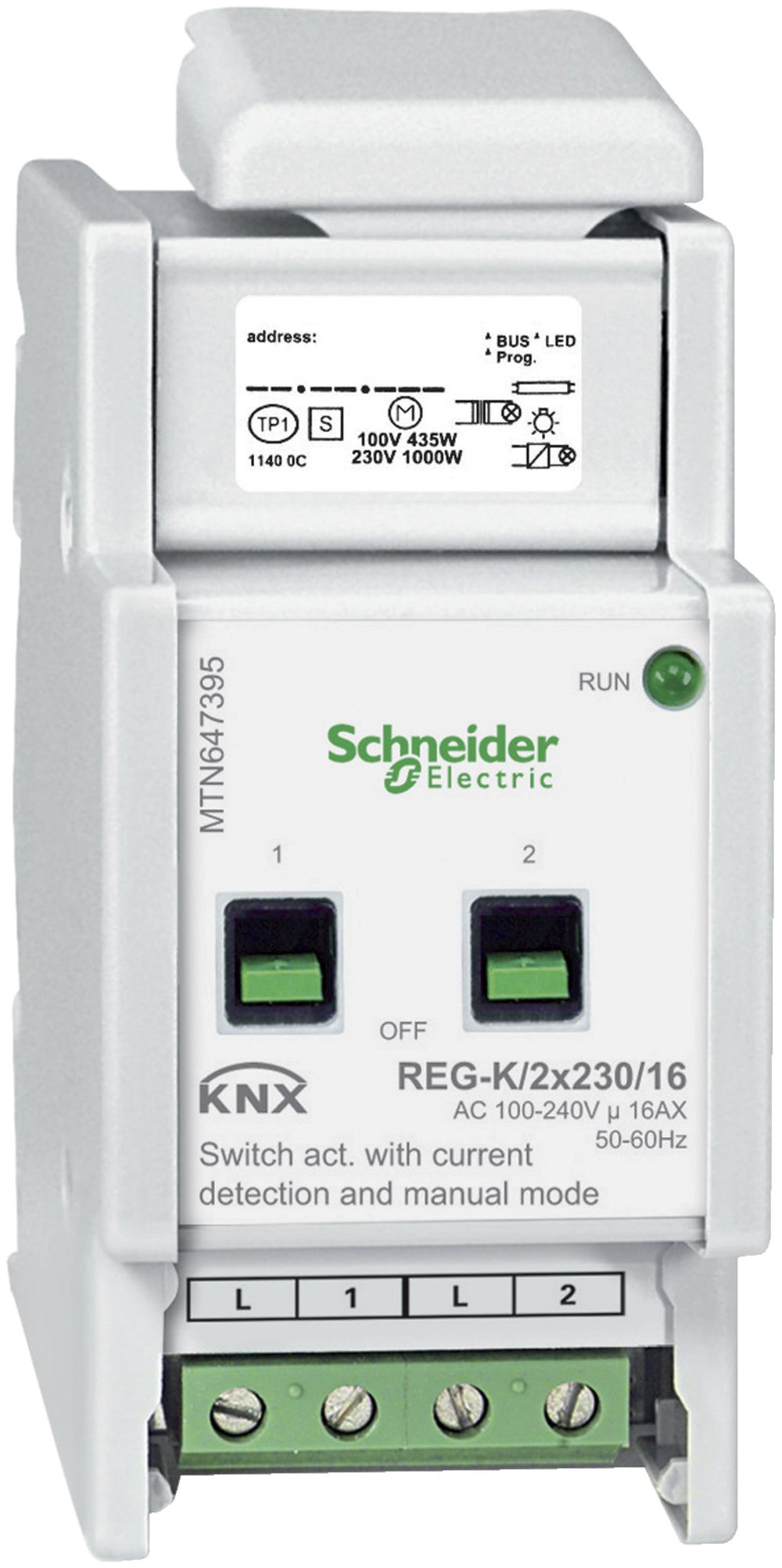 Attuatore-commutatore AMD KNX SE, 2×230V, MTN647395