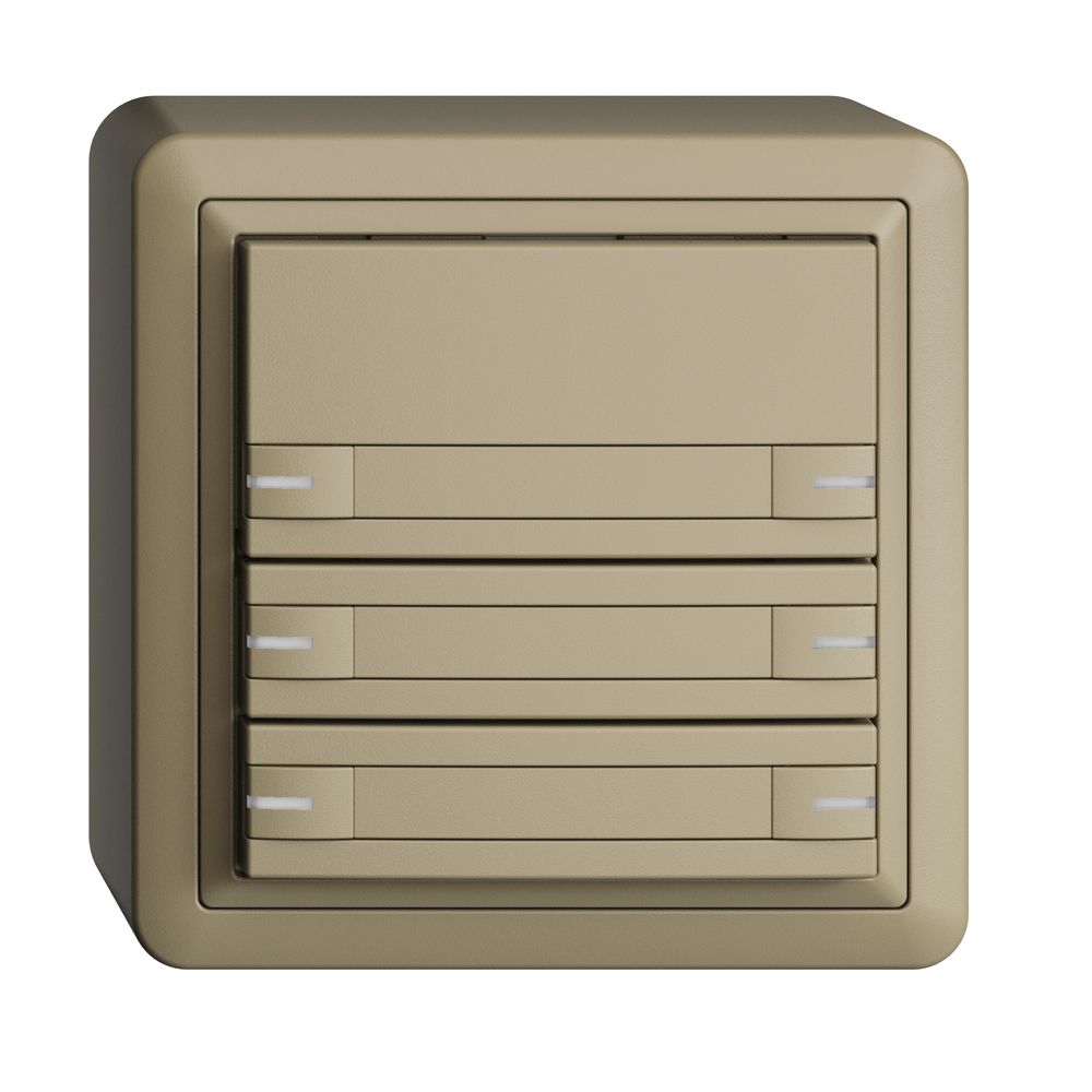 Poussoir KNX RGB AP EDUE, 250mW, a.LED RGB, a.papier, 6×poussoir, 1×touche, sa