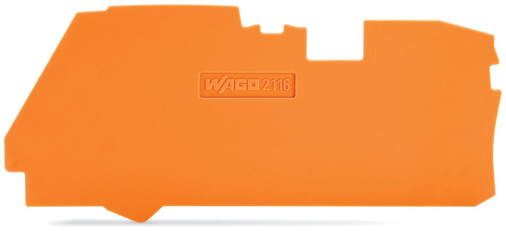 Plaque d.recouvrement/intermédiaire WAGO TopJob-S 1mm 2L orange pour série 2116