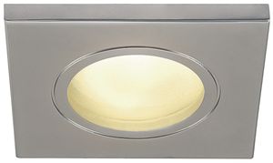 EB-Deckenleuchte SLV DOLIX OUT SQUARE GU10 50W IP65/20 EB-Ø68mm chrom matt