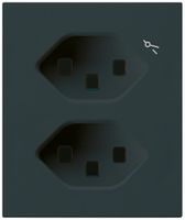FLF-Steckdose Hager 2×Typ 23 1×S D schwarz