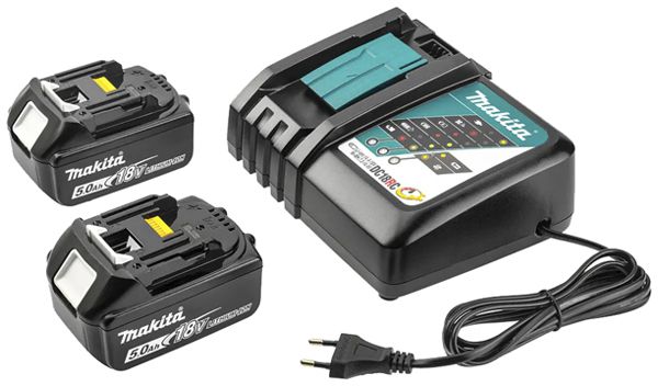 Ladegerät CIMCO Makita mit 2×Akku Makita 18V 5 Ah