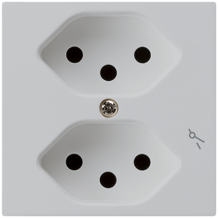 UP-Steckdose kallysto 2×T13/1 hellgrau mit Kinderschutz