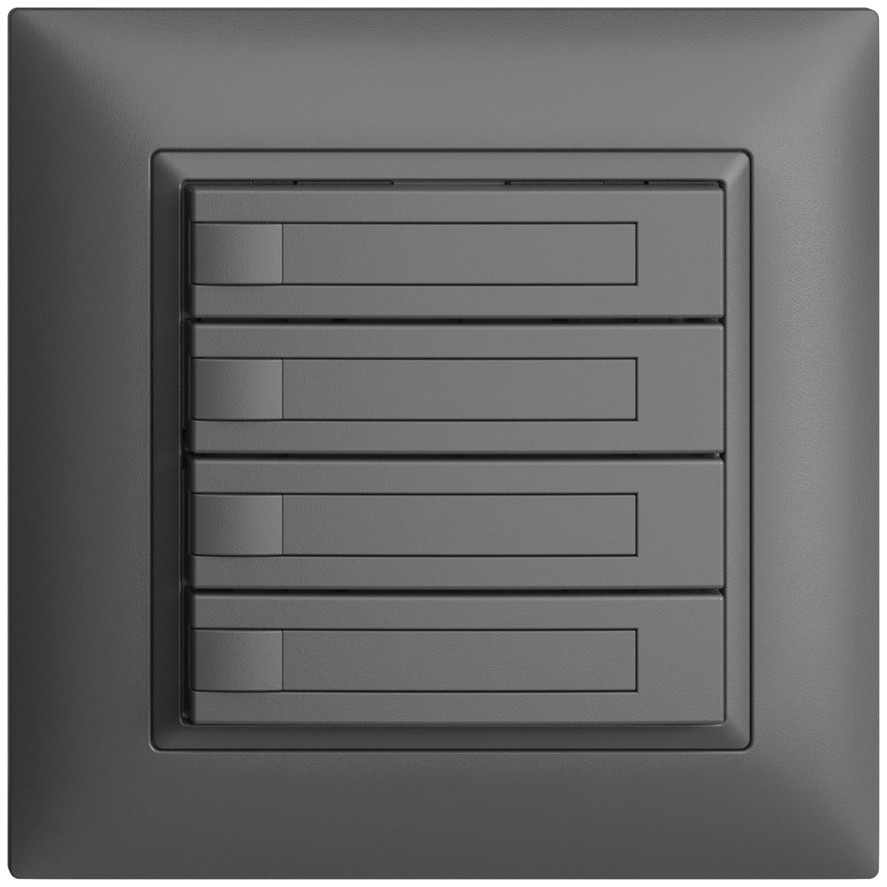 Poussoir ENC KNX 4× EDIZIOdue gris foncé RGB sans LED avec insert papier