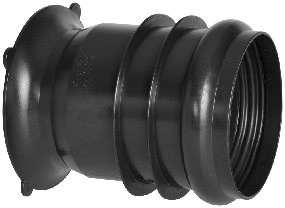 Manchon d'entrée 92/80 noir, avec gorge et joint KREM