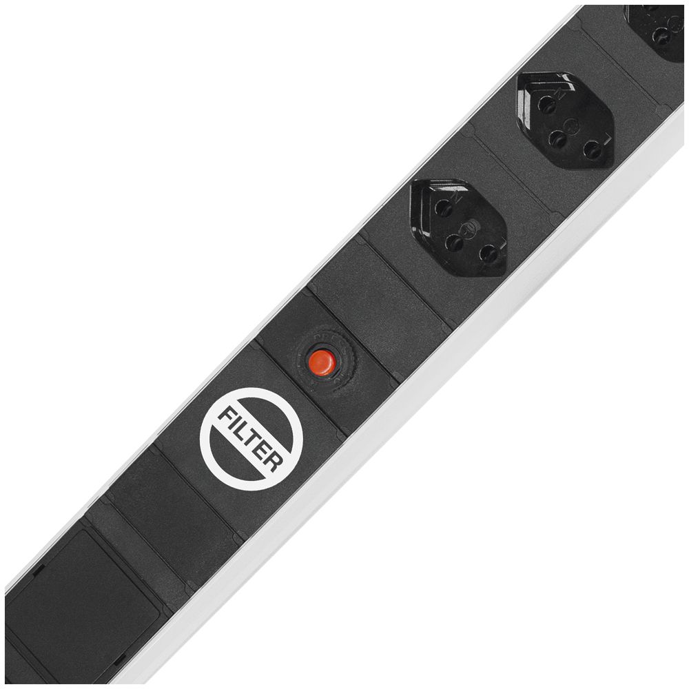 Prise multiple Steffen ALU MODULAR 6×T13 avec bouton 3m noir