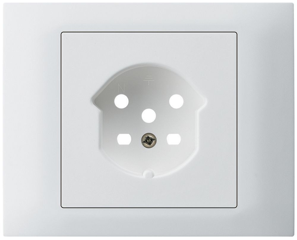 EB-Frontset kallysto f.Einbausteckdose G3 1×T15 Abdeckrahmen schraubbar weiss