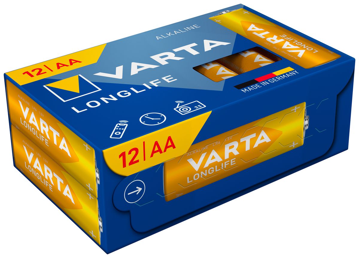 Batterie VARTA Consumer Longlife AA Alkali-Mangan 1.5V Box à 12 Stück
