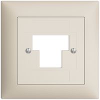 Frontset EDIZIOdue crema 88×88mm 1×TT 2×RJ45