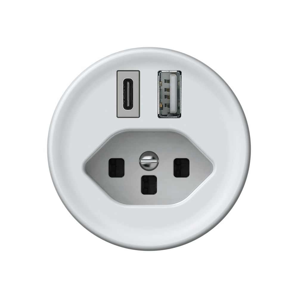 USB-Ladesteckdose origin 1×USB-A 1×USB-C 3000mA 5V mit Typ 23 weiss