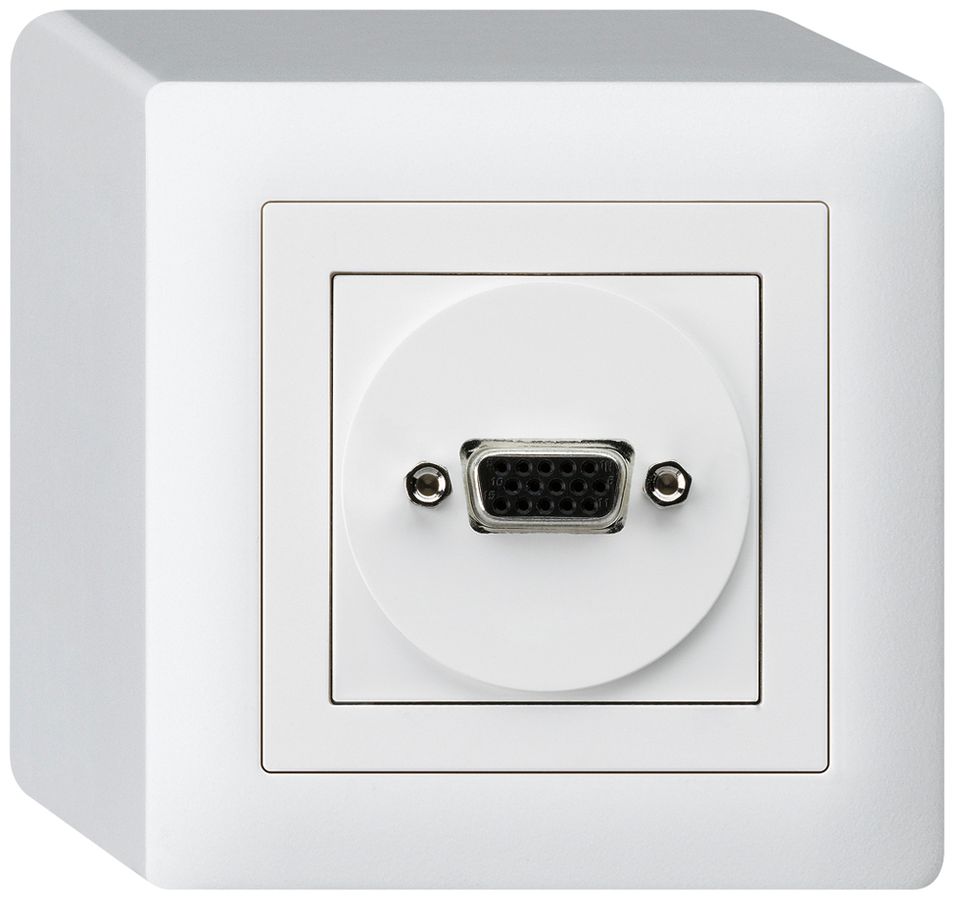 AP-Anschlussdose kallysto VGA weiss mit Schraubanschluss