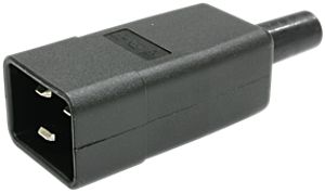 Apparatestecker Steffen C20 70° schwarz