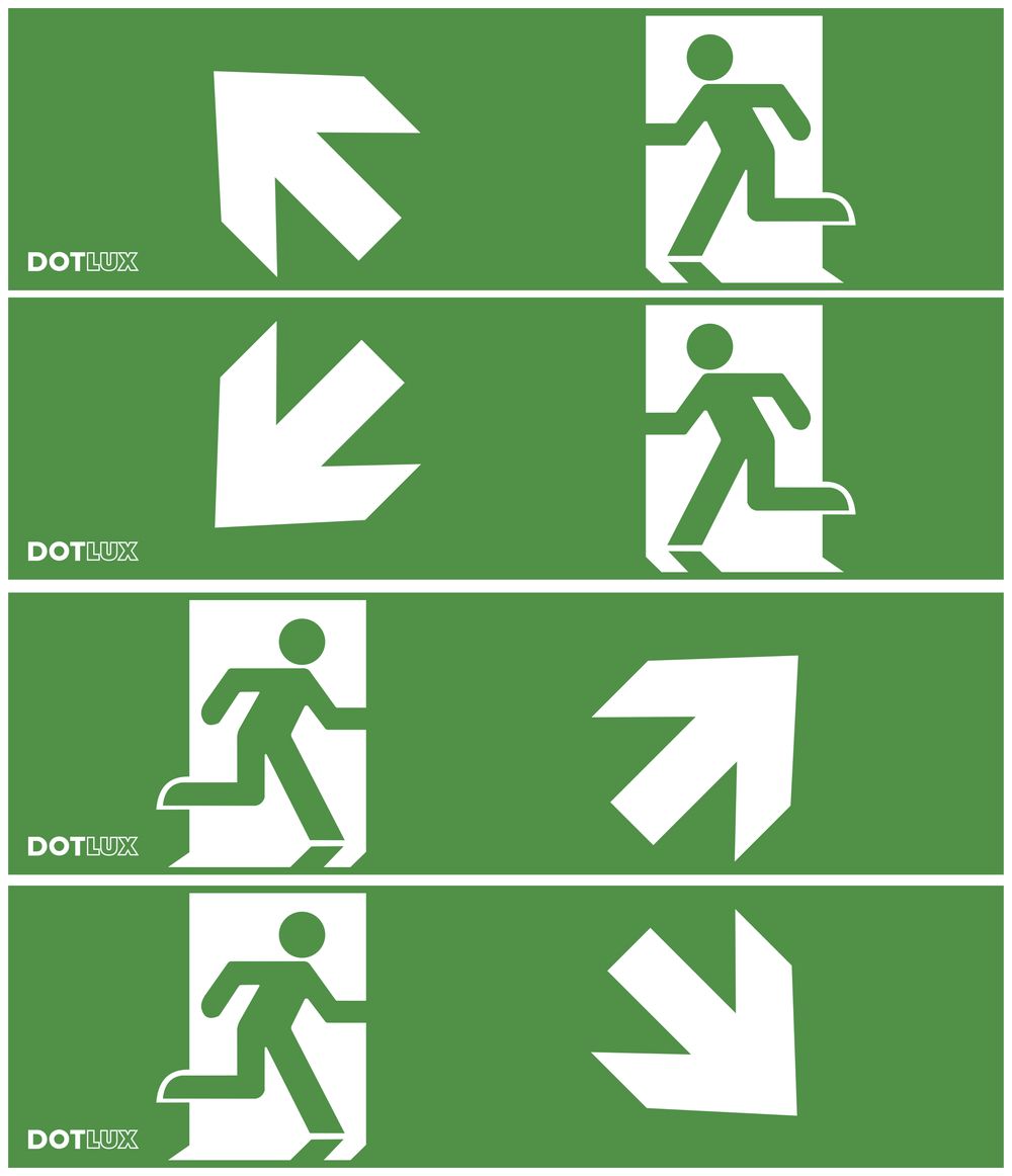 Set di pittogrammi esteso scale, 4 pezzi per luce di emergenza LED EXIT