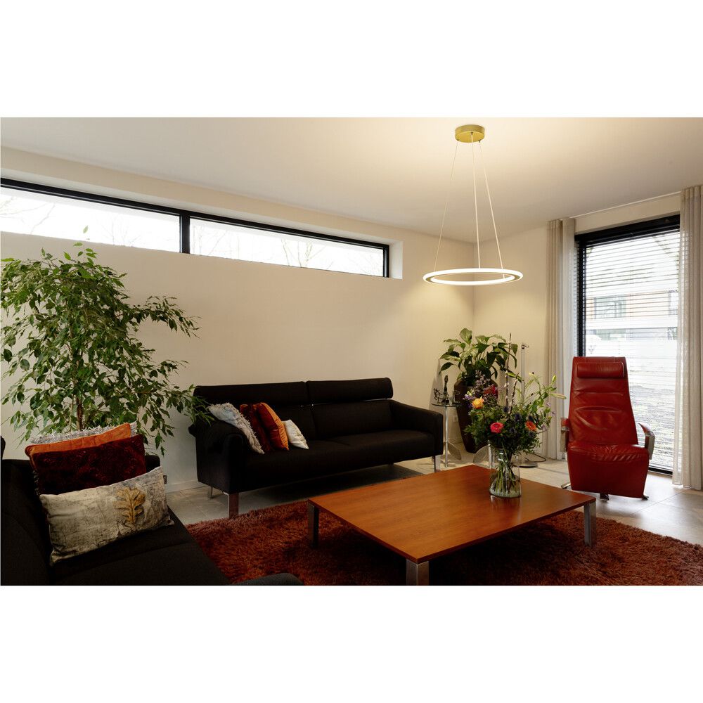 LED-Pendelleuchte SLV ONE FLAT 23W 1700lm 927/930 DIM Ø600 Messing